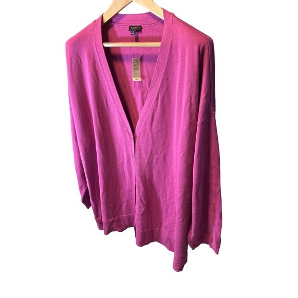 Talbots NWT Plus Pink Long Sleeve V-Neck Button Up Knit Cardigan SZ 3XL - Picture 3 of 8